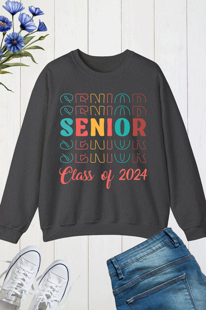 Senior Retro Class of 2024 Graduation Sweatshirt