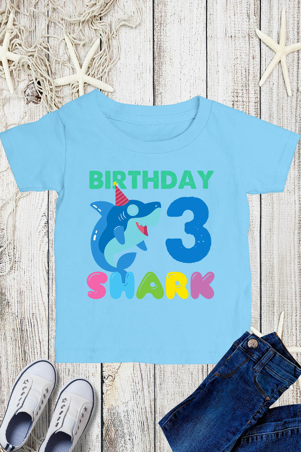 3rd Birthday Shark T Shirt