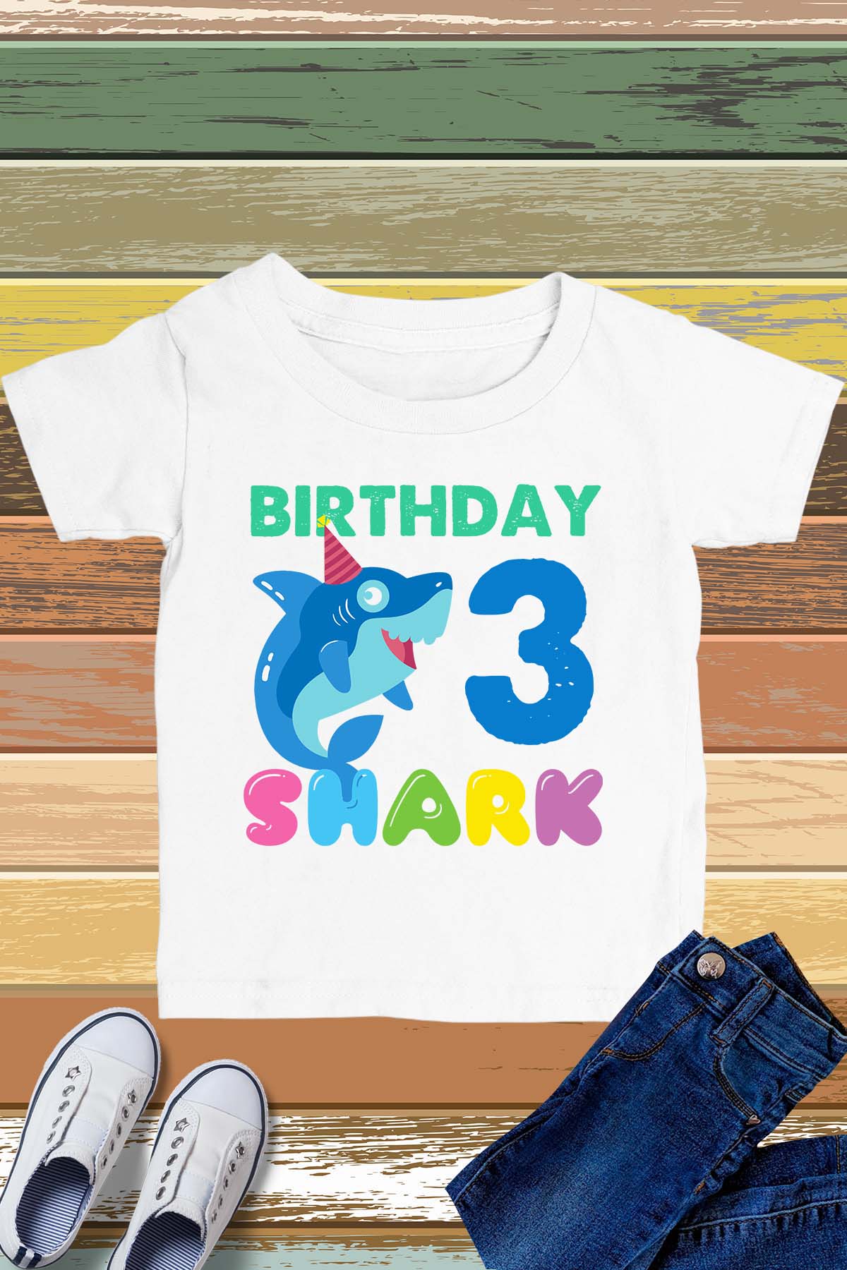 3rd Birthday Shark T Shirt