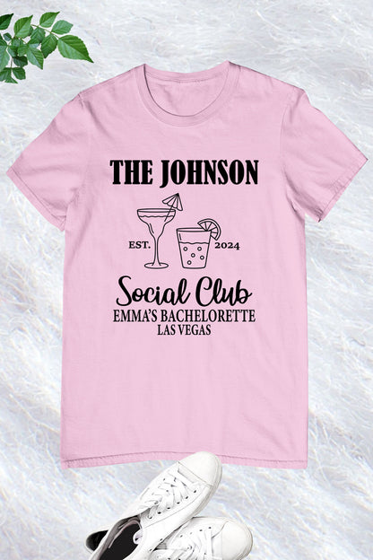 Bachelorette party Social Club Personalized Bridal party T Shirt