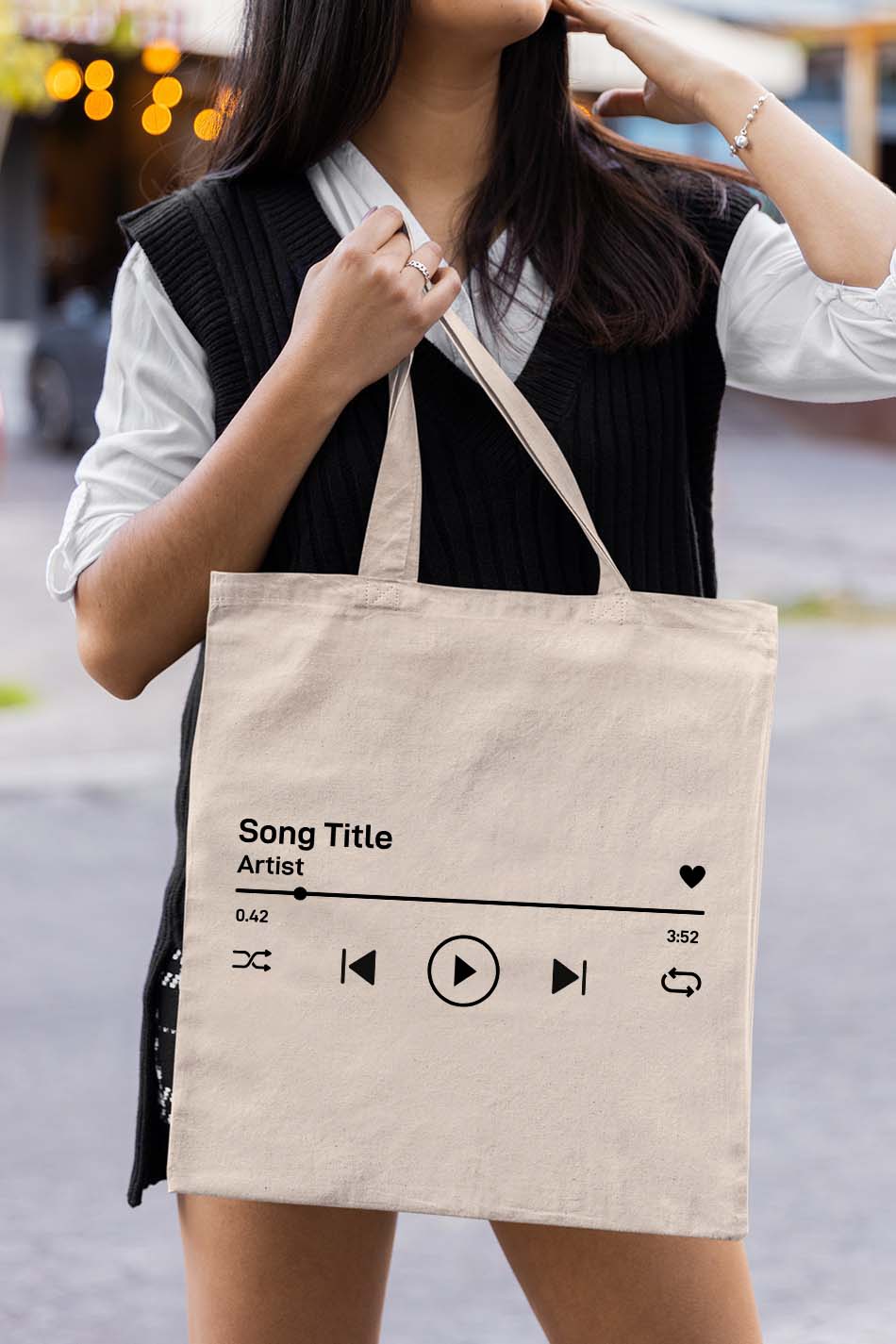 Custom Song Tote Bag Song Title and Artist Name Personalized Bag