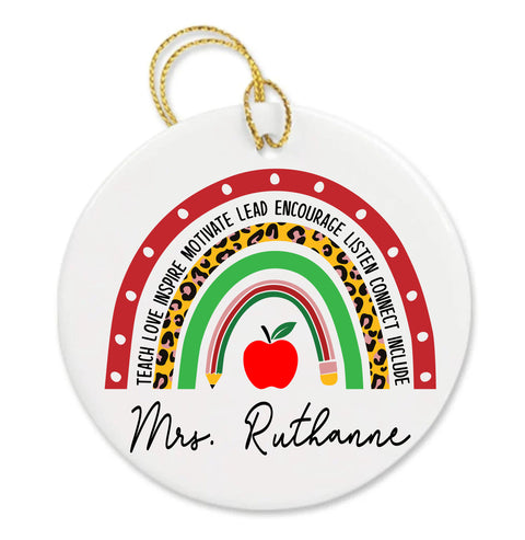 Personalized Motivational Teacher Appreciation Gift Custom Thank You Ornament
