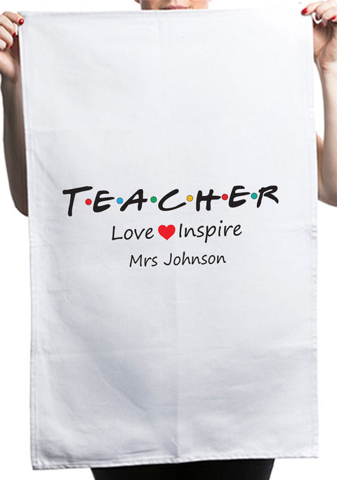 Thank You Teacher Gift Custom Teaching Kitchen Table Tea Towel