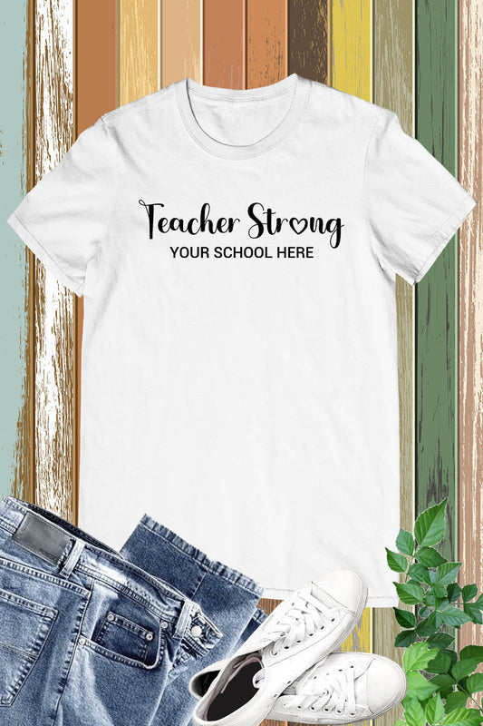Empower your educators with our 'Teacher Strong' Personalized School Name Shirt! Add your school's name for a custom touch that celebrates the resilience and dedication of your teaching staff. 🍎💪 #TeacherStrong #EducatorPride #PersonalizedTee