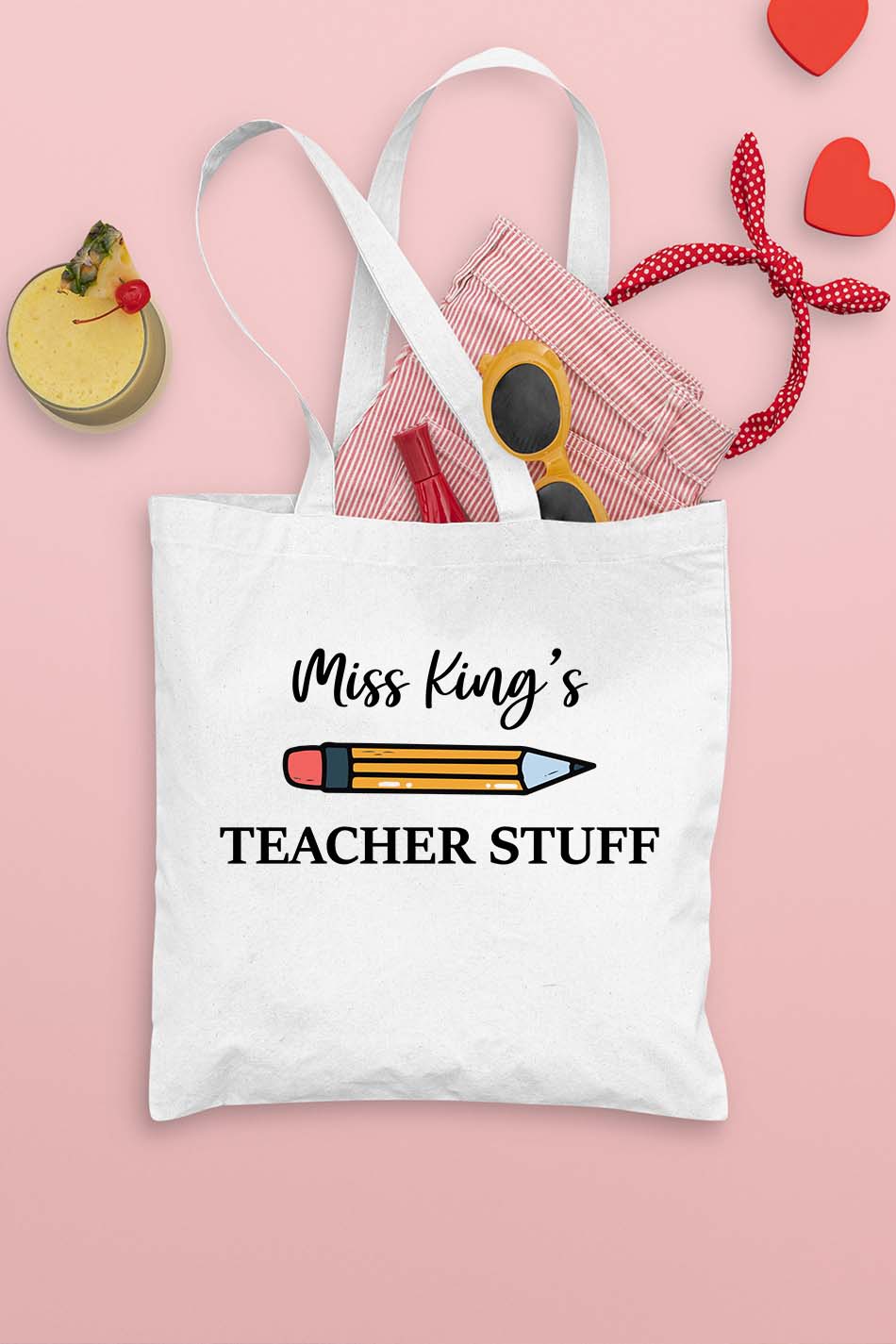 Personalized Teacher Stuff Tote Bag