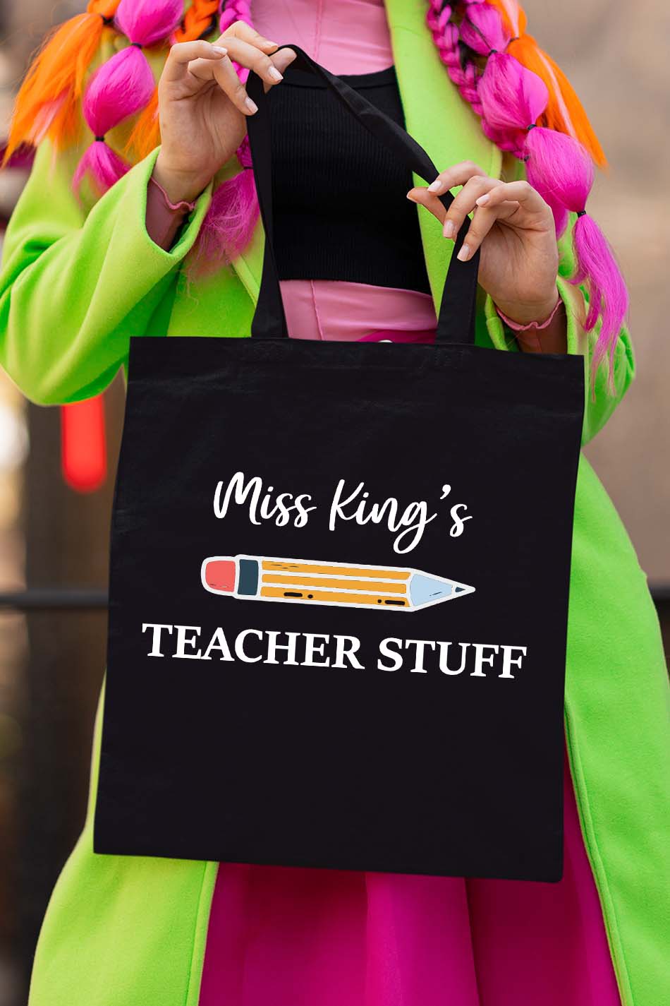 Personalized Teacher Stuff Tote Bag