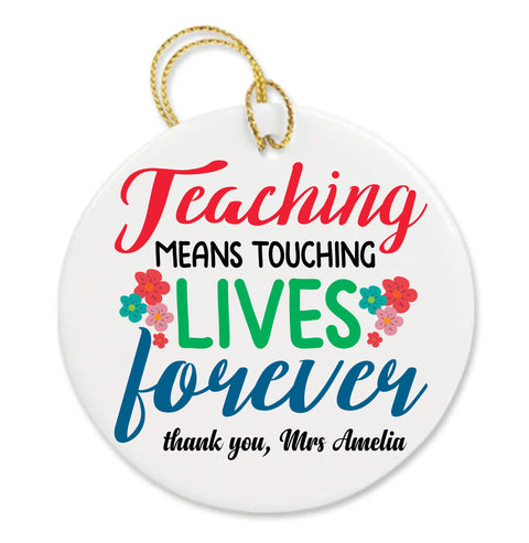 Personalized Christmas Teacher Appreciation Custom Thank You Gifts Ornament