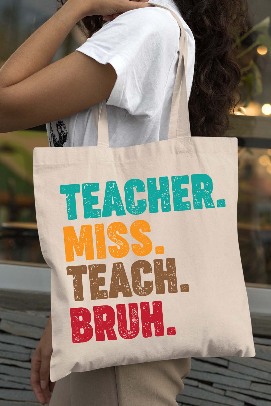Teacher Miss Teach Bruh Funny Tote Bag
