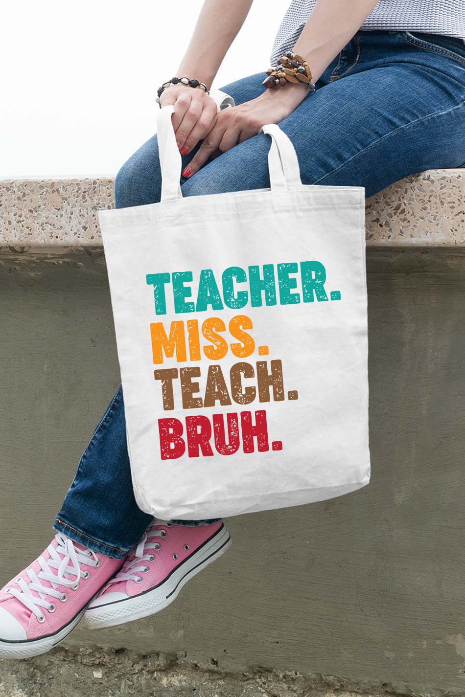 Teacher Miss Teach Bruh Funny Tote Bag