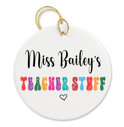 Personalized Christmas Teacher Appreciation Custom Thank You Gift Ornament