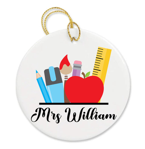 Personalized Teacher Appreciation Custom Teaching Thank You Shopping Gifts Ornament