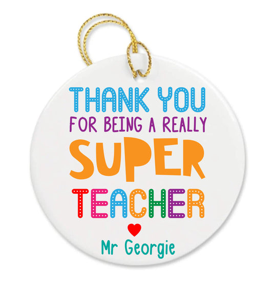 Personalized Cute Teacher Appreciation Gift Custom Thank You Ornament