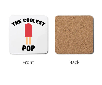 Awesome Coolest Pop Summer Cool Dad Custom Cute Father's Day Coaster