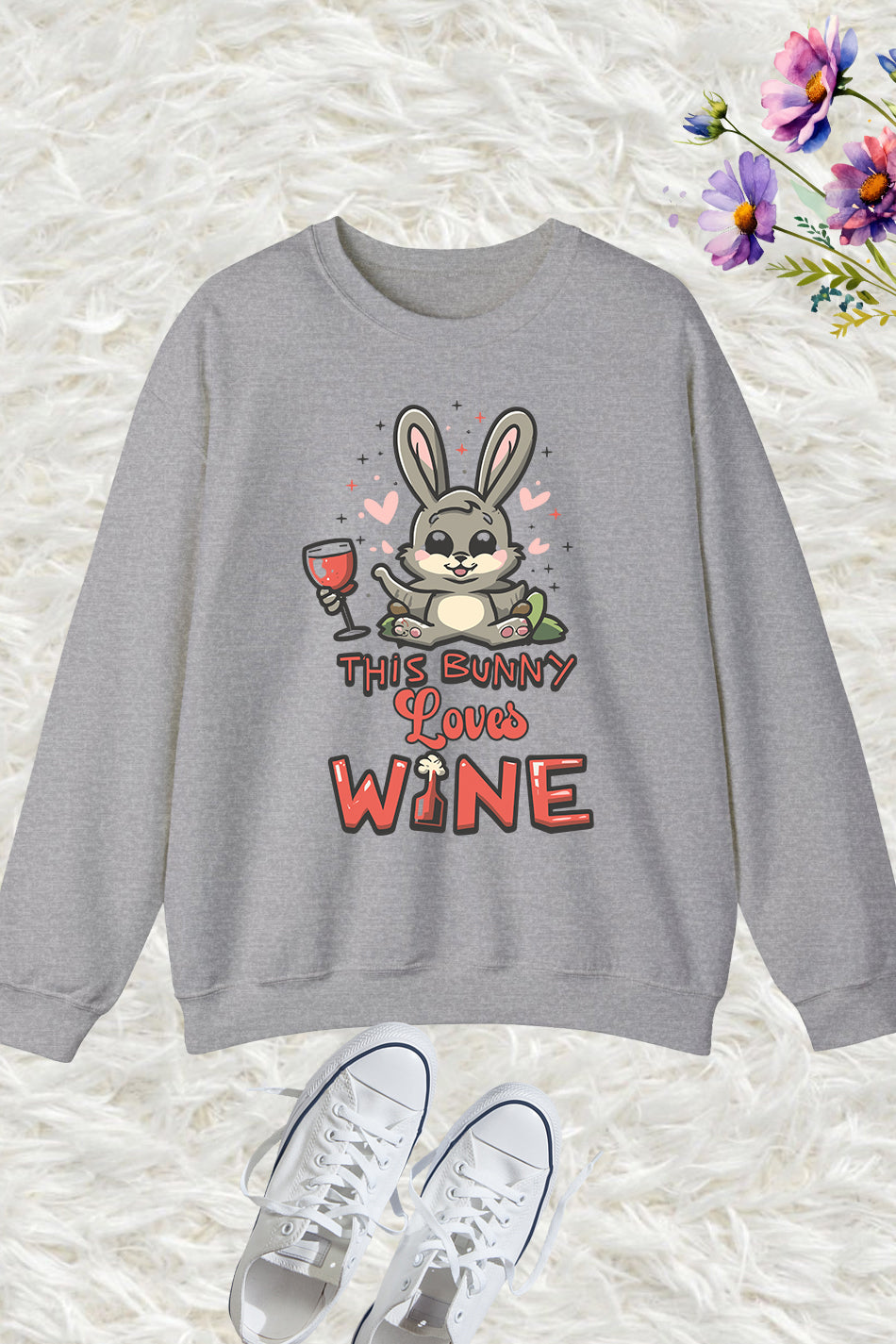 Sip and hop into Easter with our 'This Bunny Loves Wine' Sweatshirt! 🍷🐰 More than just cozy wear, this sweatshirt is a playful and humorous expression of Easter festivities. Perfect for wine enthusiasts and those who love a good laugh, it adds a touch of merriment to your wardrobe. Embrace comfort and style – shop now and let the Easter celebrations begin with a sweatshirt that pairs perfectly with your favorite glass! 🌟👚 #BunnyLovesWineSweatshirt #EasterHumor