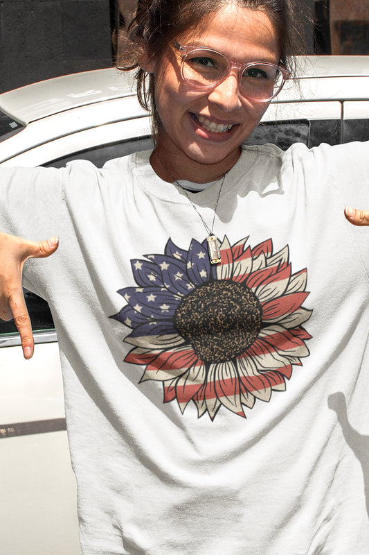America Sunflower Memorial Day Shirts