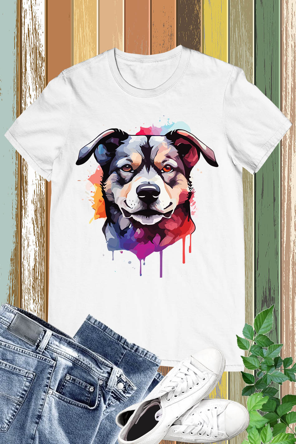Experience the artistic beauty of our Water Color Dog T-Shirt. Made from the highest quality materials, this t-shirt features a vibrant watercolor dog design that is both stylish and comfortable. Express your love for dogs and art with this unique t-shirt.