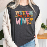 Witch Way to The Wine Halloween T Shirt