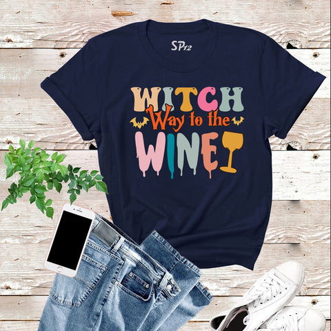 Witch Way to The Wine Halloween T Shirt
