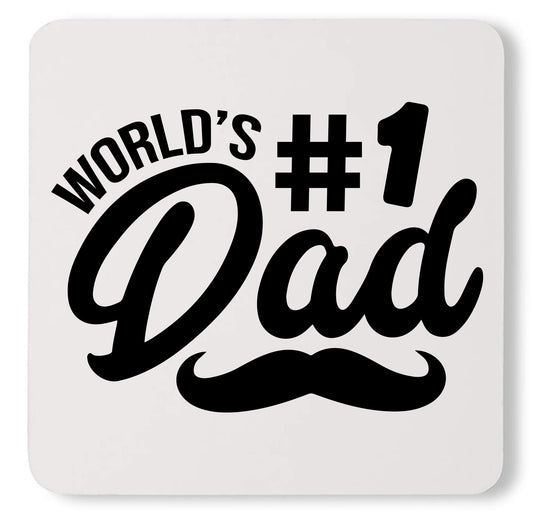 World's Number One Dad Lover Comfort Color Custom Father's Day Coaster