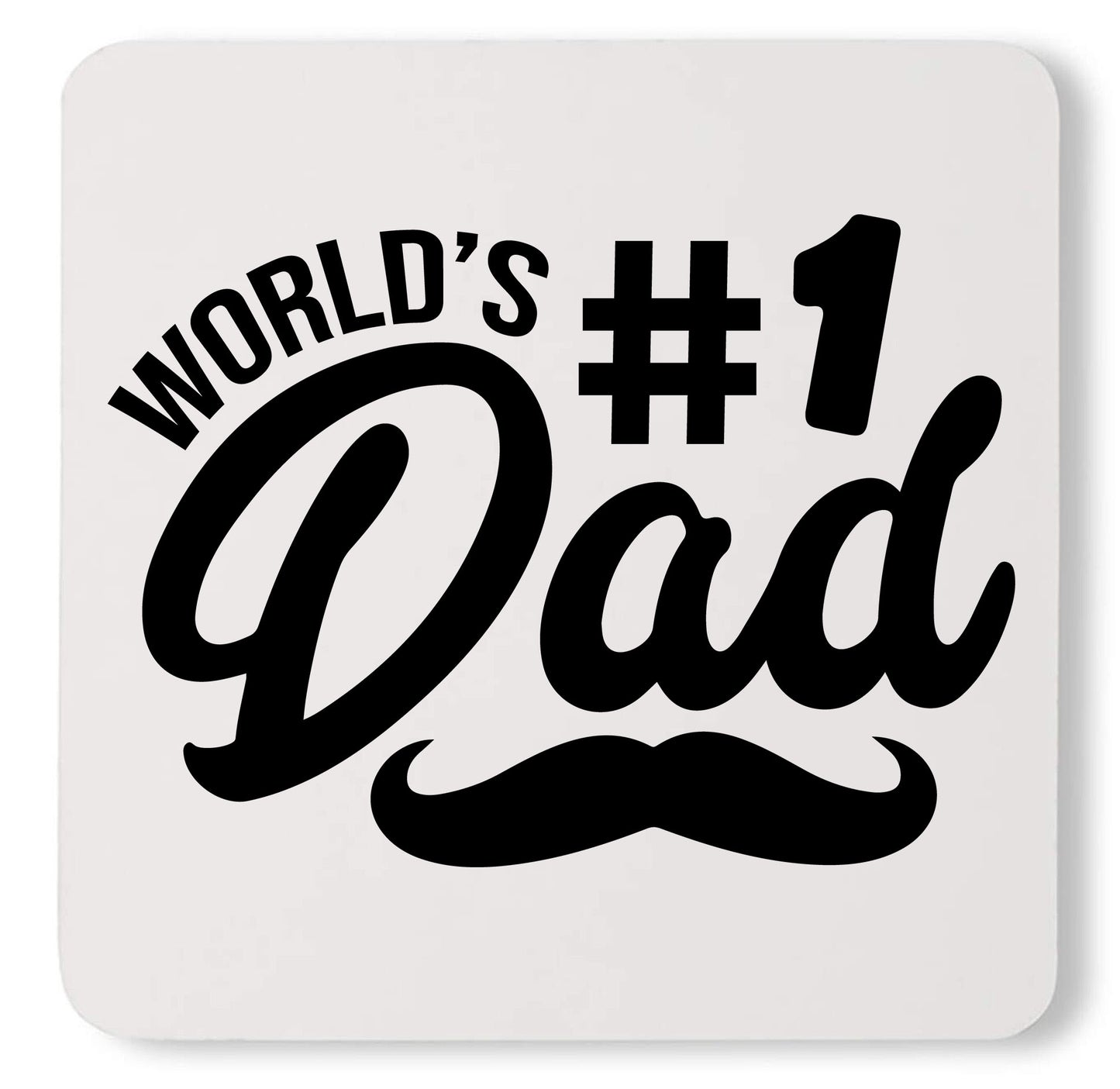 World's Number One Dad Lover Comfort Color Custom Father's Day Coaster