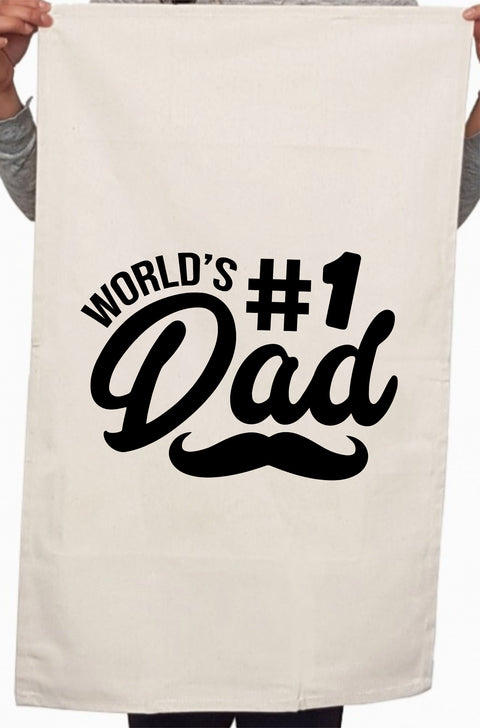 World's Number One Dad Lover Custom Father's Day Kitchen Tea Towel