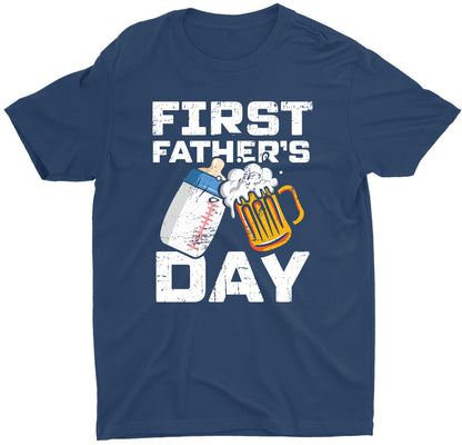 first-fathers-day-custom-short-sleeve-beer-dad-t-shirts