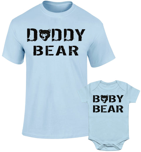Father Daddy Daughter Dad Son Matching T shirts Daddy & Baby Bear