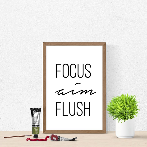 Focus aim Flush Bathroom Wall Art Prints