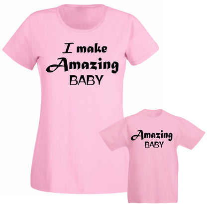 I make Amazing Baby Funny Slogan Mum Mummy Mothers Day Family Matching T shirt 