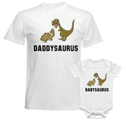 Father Daddy Daughter Dad Son Matching T shirts Daddysaurus Babysaurus