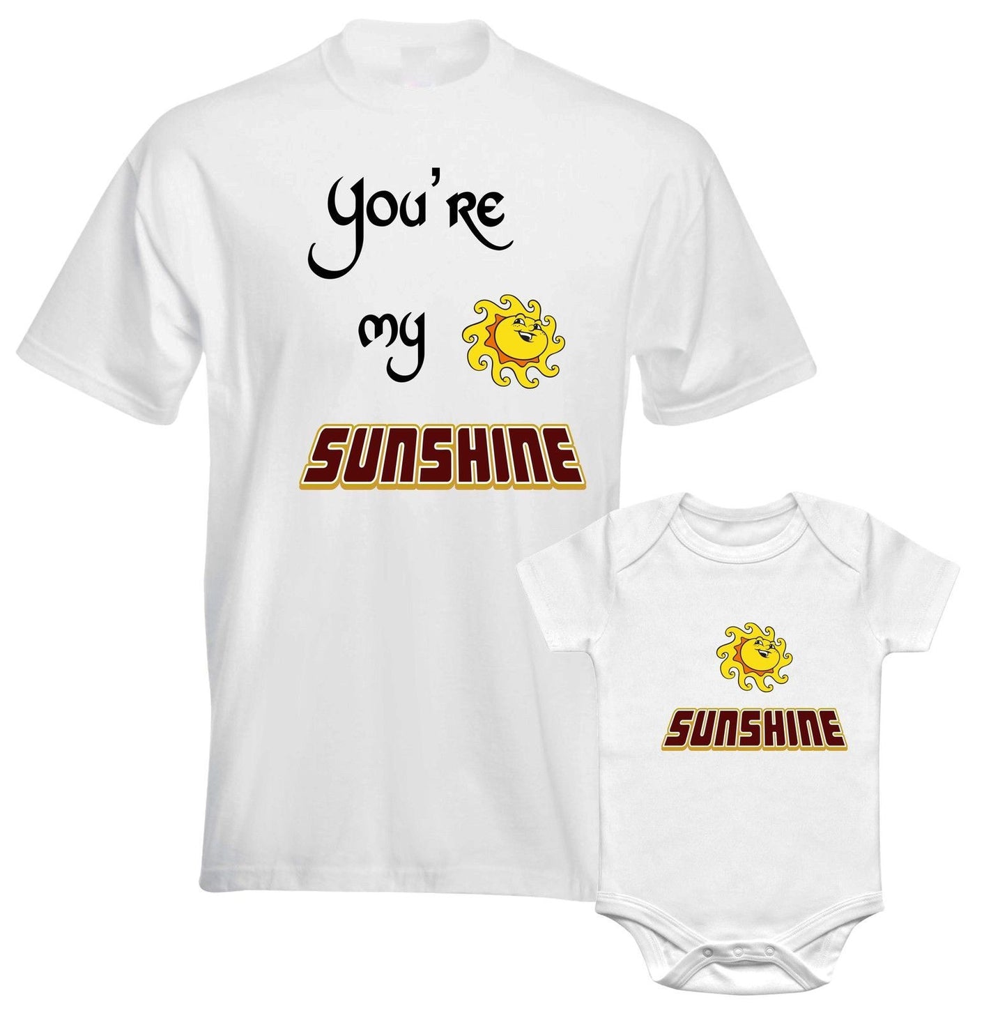 Father Daddy Daughter Dad Son Matching T shirts You Are My Sunshine Baby