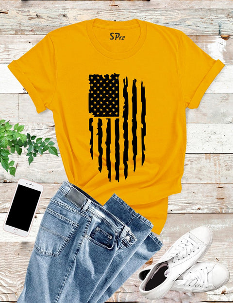 American-Flag-T-Shirt-Gold