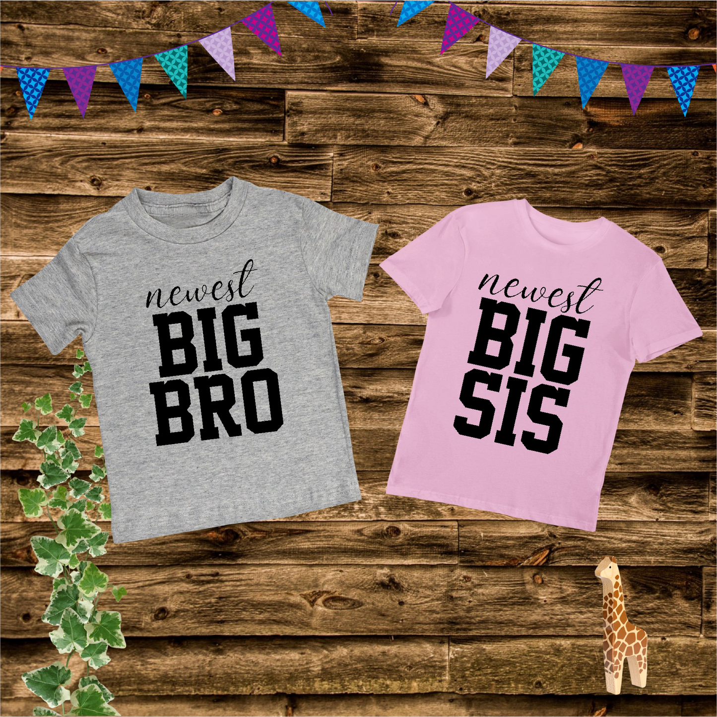 Newest Big Sister Newest Brother Family Matching T Shirt