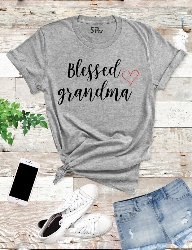 Blessed-Grandma-T-Shirt-Grey
