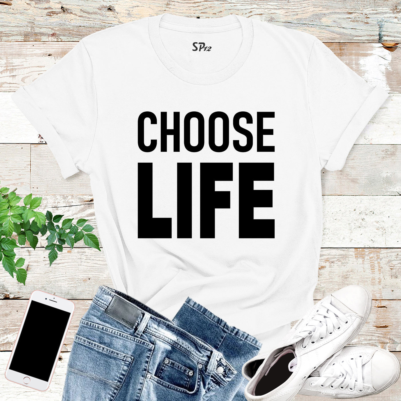 CHOOSE LIFE T-Shirt George Michael WHAM 80s Costume Party Re