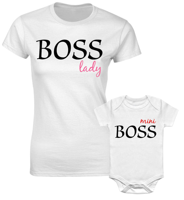 Boss Lady Mini Boss Mom Son Mother Daughter Family Matching T Shirts
