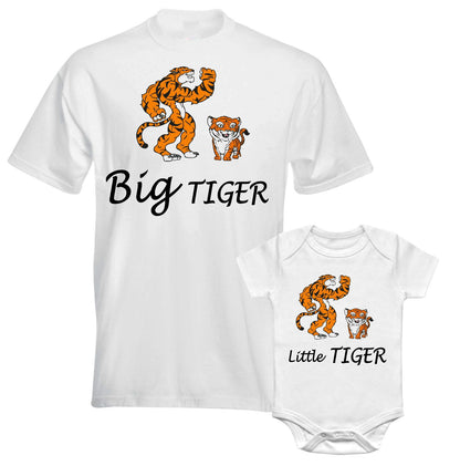 Father Daddy Daughter Dad Son Matching T shirts Big Little Tiger