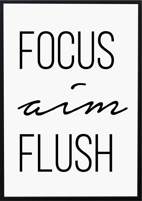 Focus aim Flush Bathroom Wall Art Prints