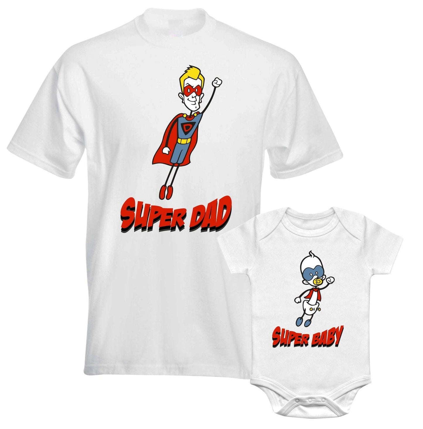 Father Daddy Daughter Dad Son Matching T shirts Bodysuit Super Hero Dad Baby