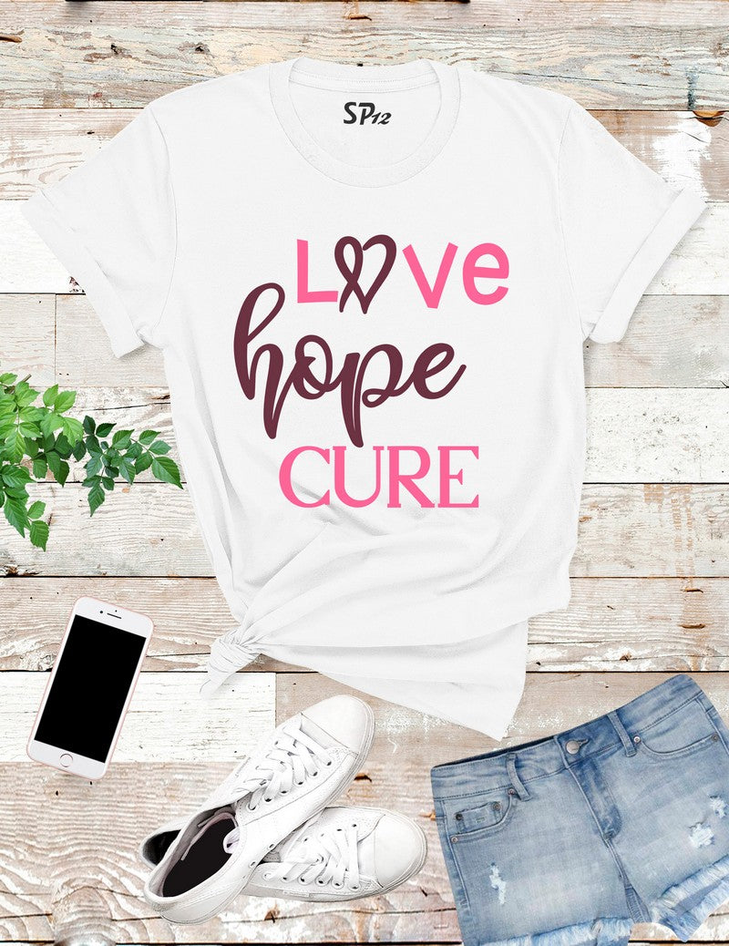 Hope-Love-Cure-Breast-Cancer-T-Shirt-White