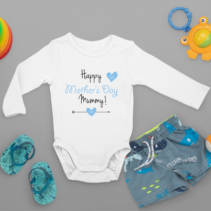 Happy First Mother's Day Mummy Short Sleeves and Long Sleeves Cute Baby Bodysuit