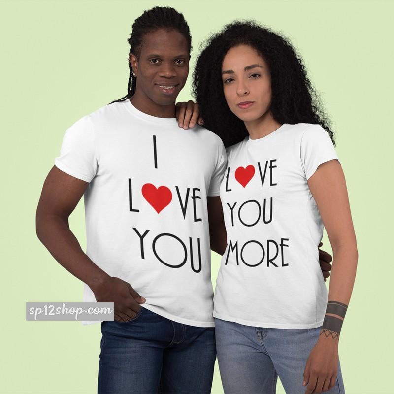 Matching Couple T Shirts I Love You Love You More Husband Wife Tshirt