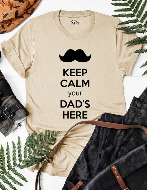Keep-Calm-Mustache-Dad-T-Shirt-Beige