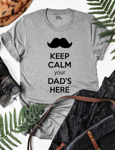 Keep-Calm-Mustache-Dad-T-Shirt-Grey