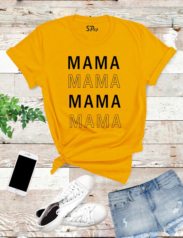 Mama-life-T -Shirt-Gold
