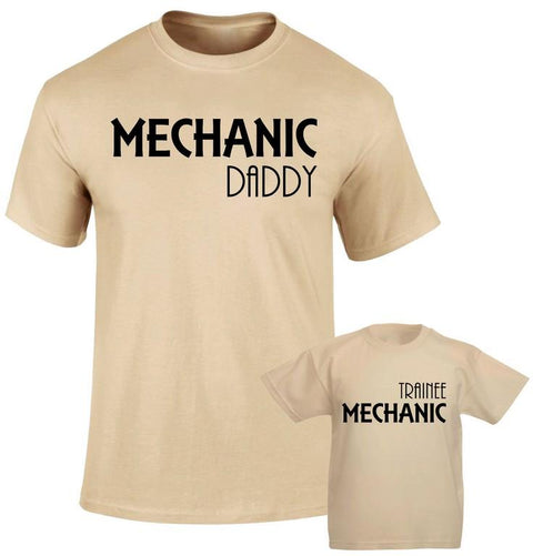 Mechanic daddy and Trainee Mechanic Family Matching T shirt