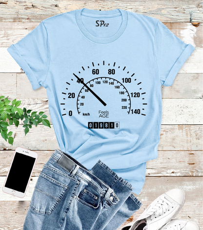 Feels Age Speed Meter Graphics Birthday T Shirt
