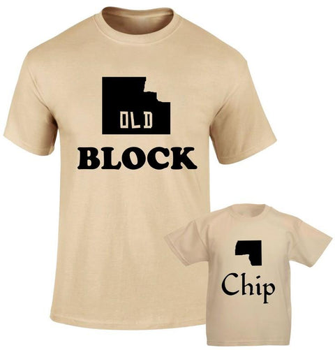 Old Block and Chip Block Family Matching T shirt