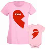 Best Friend Red Heart Mommy Daughter Son Mom Mothers Day T Shirt
