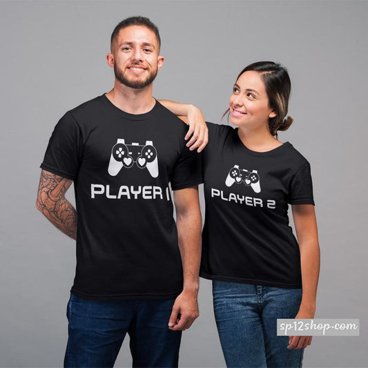 Matching Couples T Shirts Player 1 Player 2 Games His And Hers Outfits